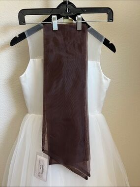 Tip Top Kids Chocolate Brown Sheer Organza Sash